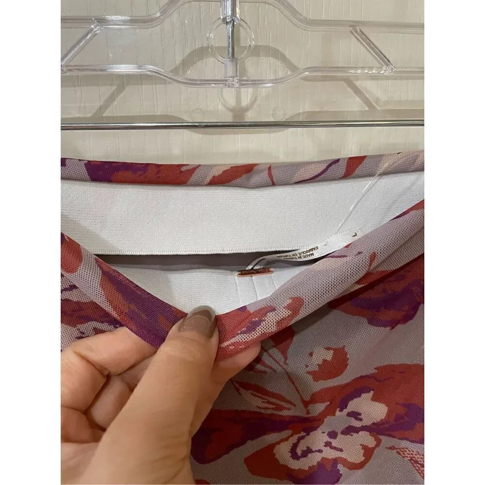 NWOT Free People Floral Mesh Skirt size large